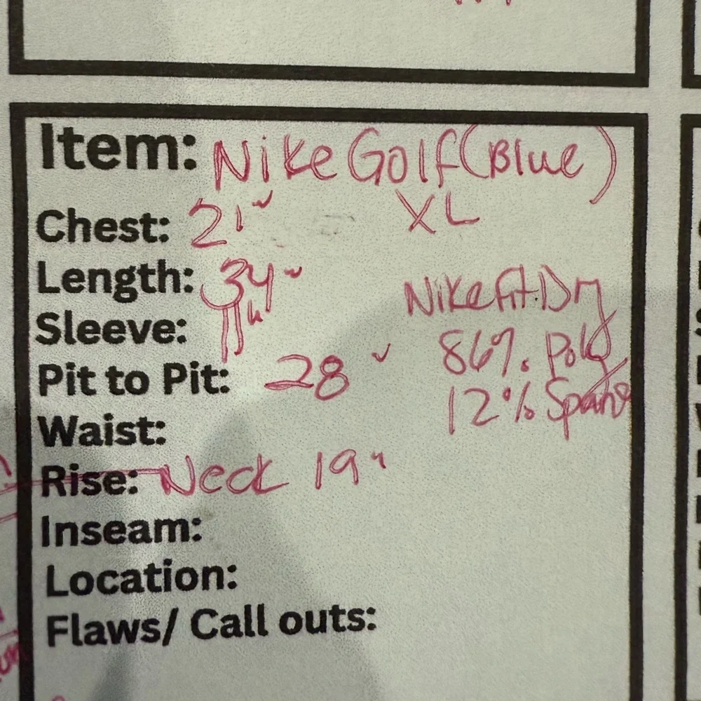 Nike Golf Fit Dry Blue Polo‎ Shirt with White Thin Classic Stripes XL​